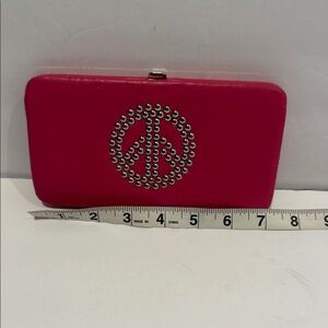 Stylish Pink Peace Sign Clutch